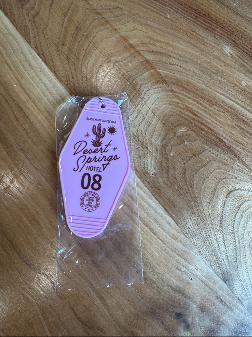Black Rock Coffee Desert Springs 🏜️ Pink Keychain Tag
